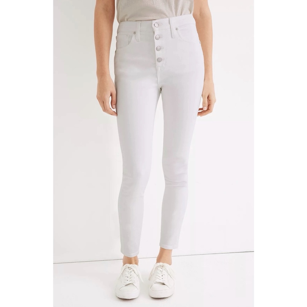Madewell High Rise Button Front Skinny Crop Jeans